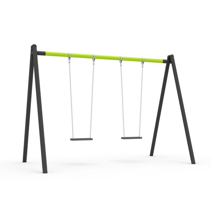 Doppelschaukel Wise Plus mit Stahlpfosten, 2 Sitze